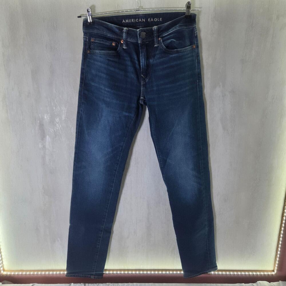 American Eagle Outfitters Jeans Mens 28x34 Blue Denim Airflex+ Slim Tapered